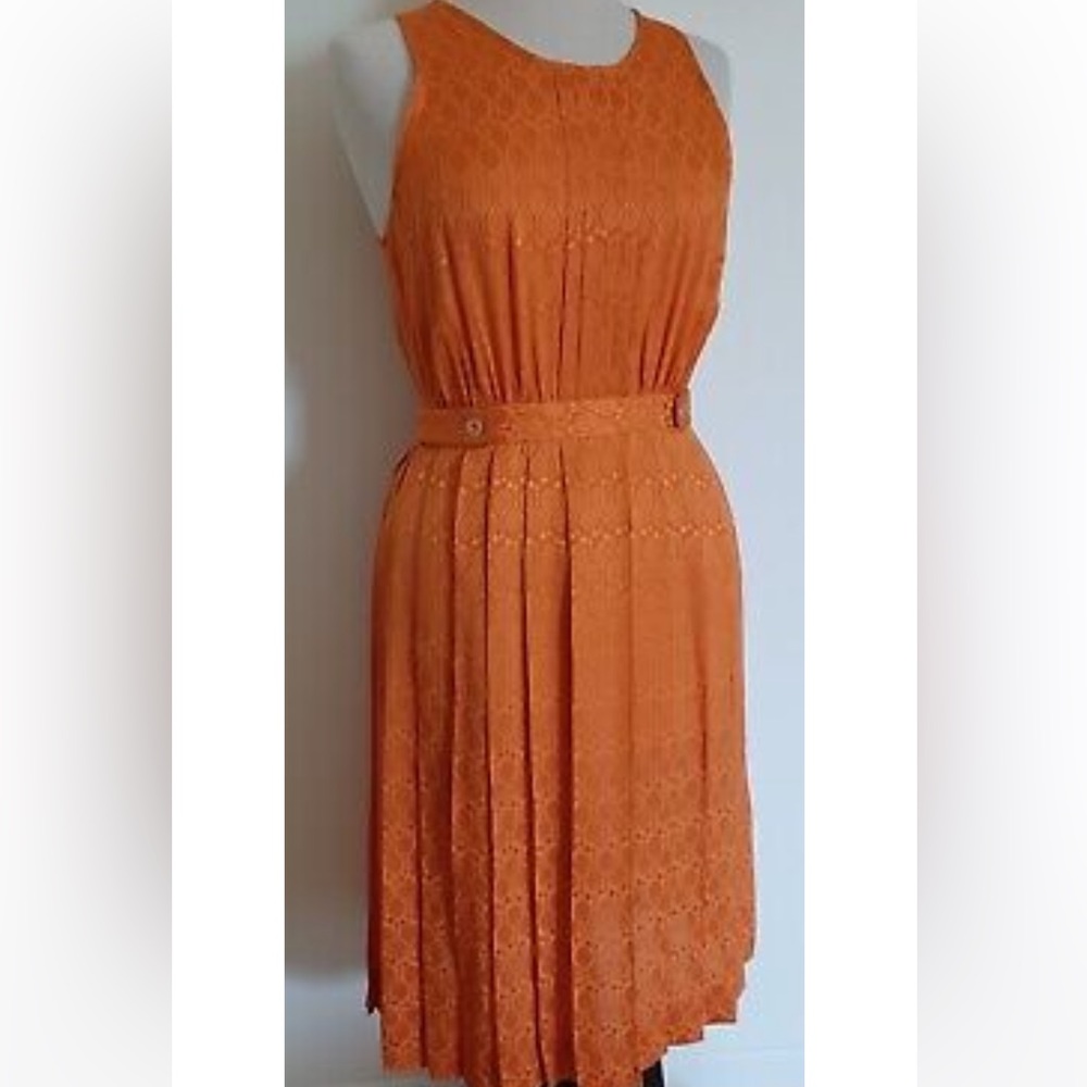POSTMARK Anthropologie Grand Slam Dress Orange Tennis Print Size 6